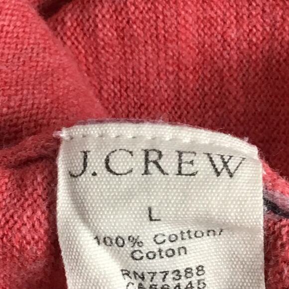 J. Crew Vintage Light Red V-Neck Pure Cotton Pullover Knit Sweater sz Large - Picture 8 of 8